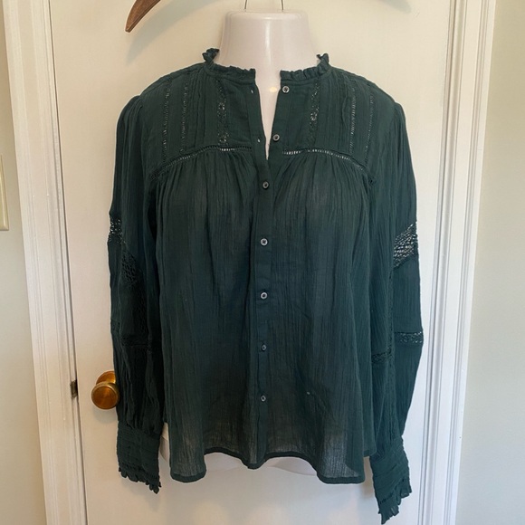 Free People Emma Eyelet Button Down Blouse - Picture 1 of 7